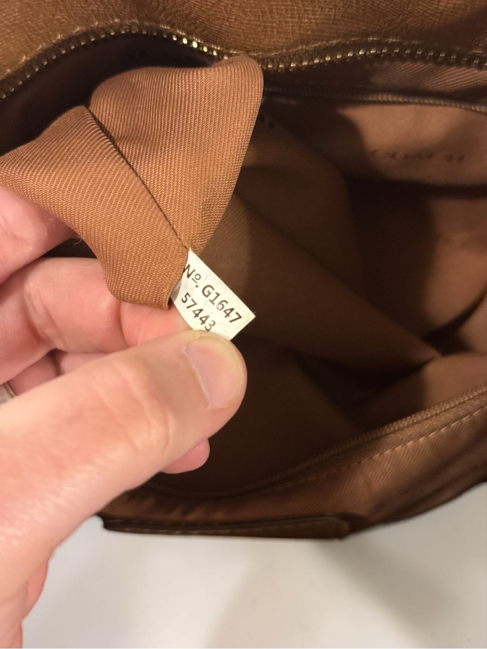 COACH Turnlock Crossgrain Leather Tote Bag Brown Carryall Dust Bag 57443 - Picture 15 of 17